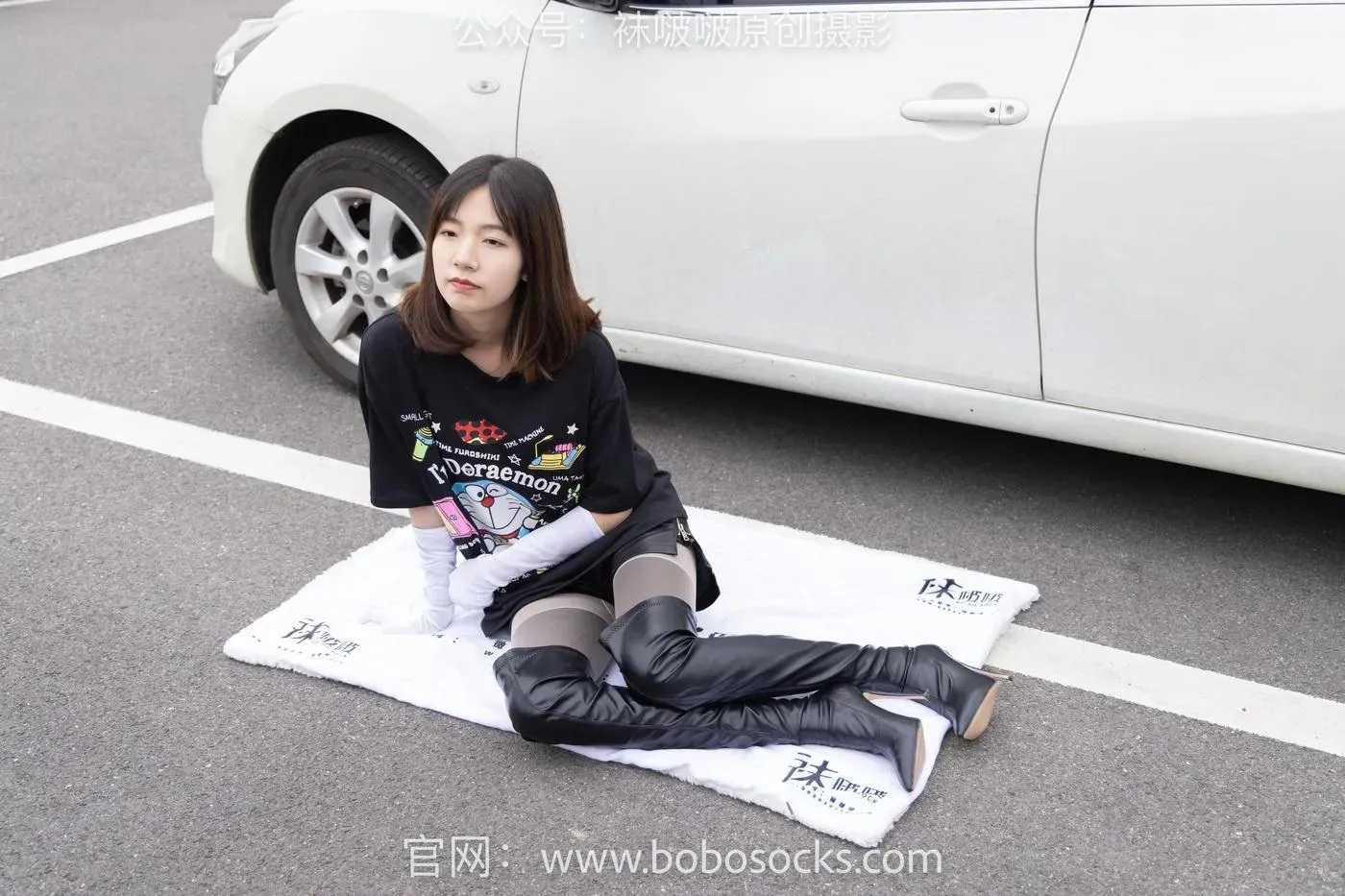 [BoBoSocks袜啵啵]NO.146 小甜豆-高跟长靴、黑色踩脚裤、肉丝 [154P]插图6